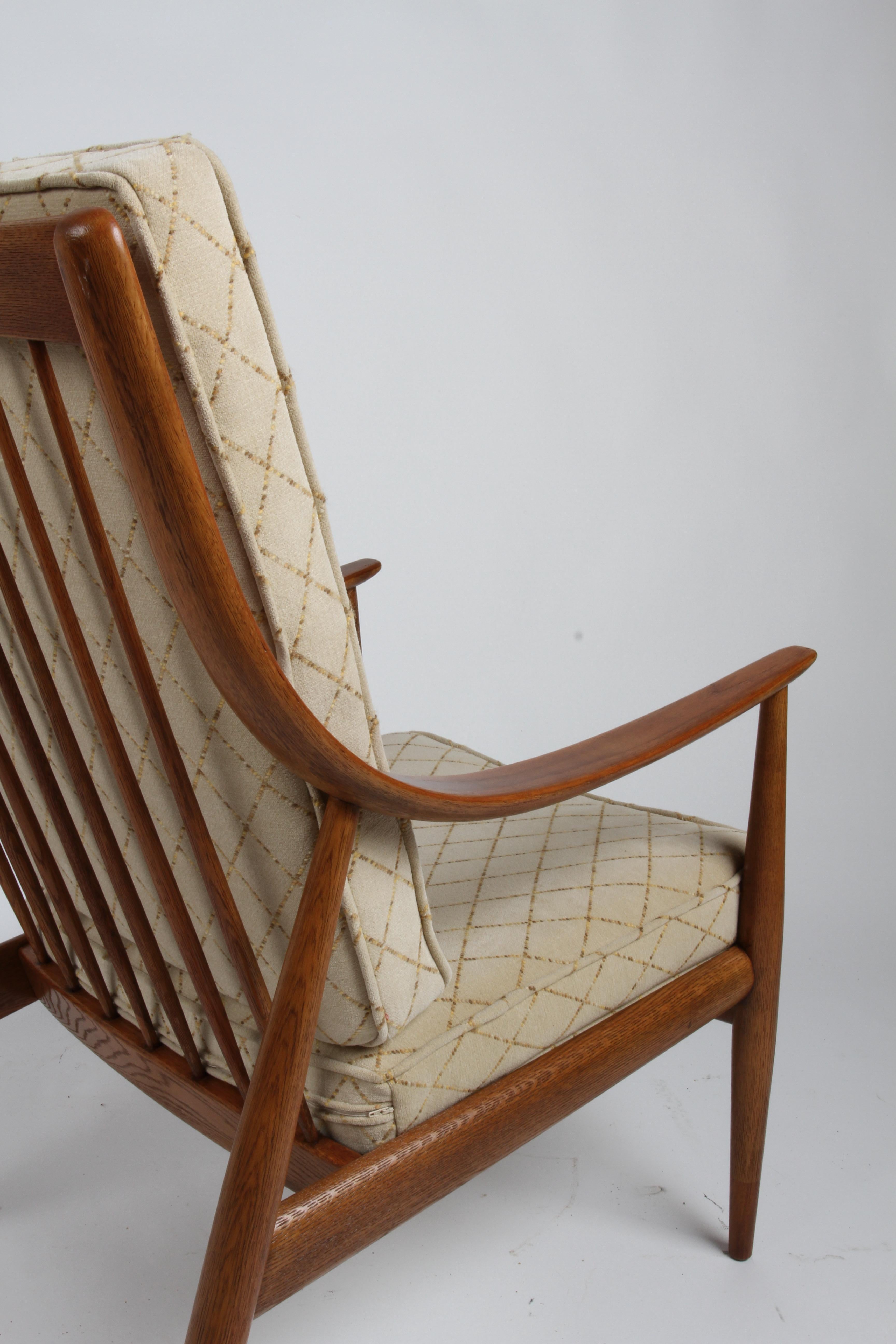 Peter Hvidt & Orla Molgaard Nielsen Danish Modern High Back Lounge Chair FD-145 For Sale 2