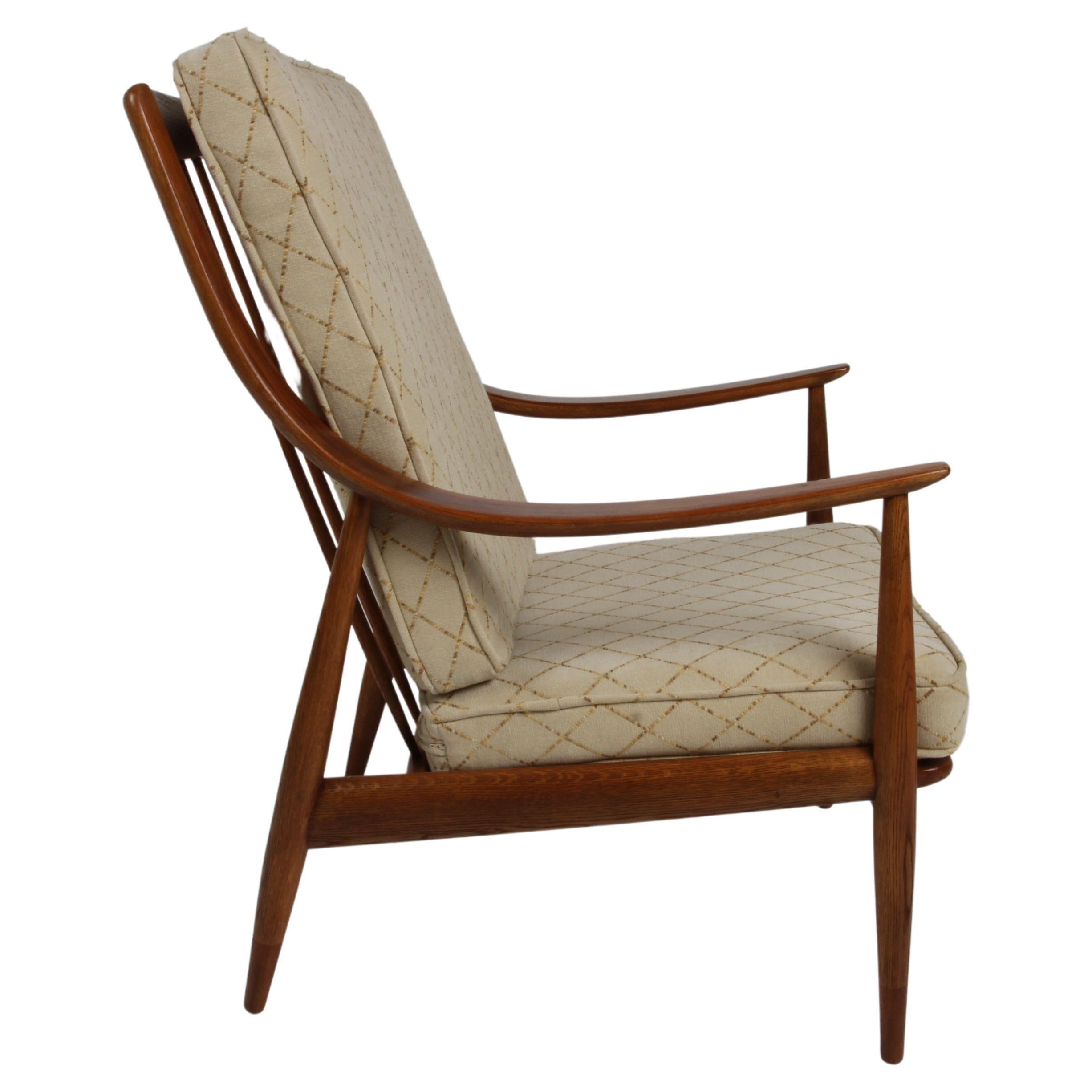 Peter Hvidt & Orla Molgaard Nielsen Danish Modern High Back Lounge Chair FD-145 For Sale