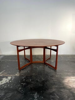 Peter Hvidt & Orla Molgaard-Nielsen Drop Leaf Dining Table in Solid Teak