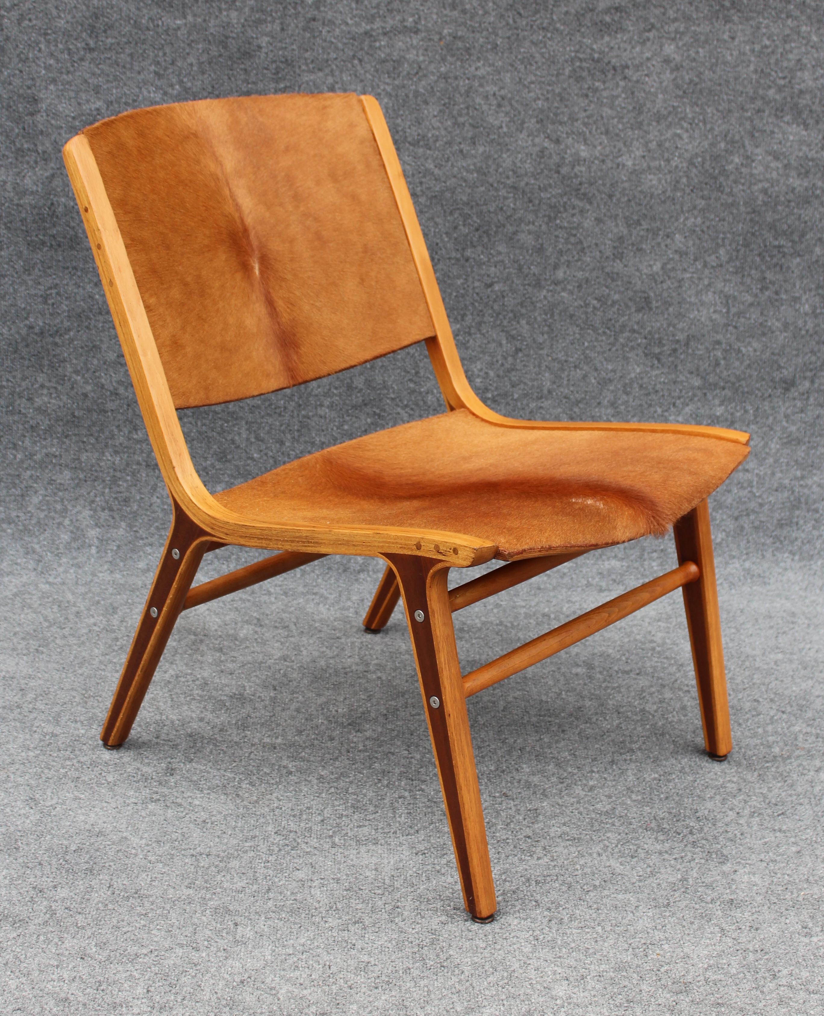 Mid-Century Modern Chaise longue en cuir de vache « Ax » de Peter Hvidt & Orla Molgaard Nielsen pour Fritz Hansen en vente
