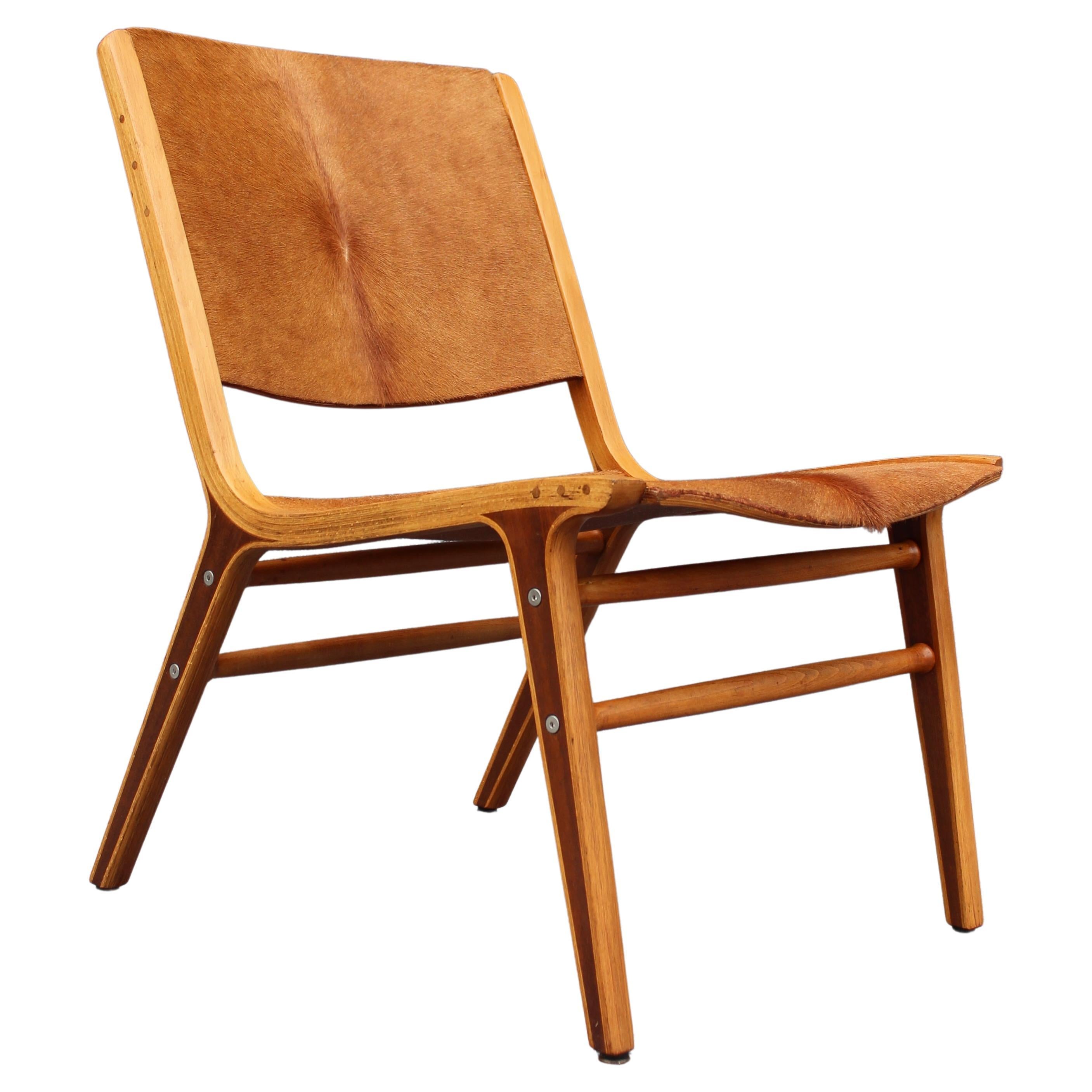 Peter Hvidt & Orla Molgaard Nielsen for Fritz Hansen "Ax" Cowhide Lounge Chair For Sale