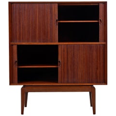 Peter Hvidt & Orla Molgaard-Nielsen for John Stuart Solid Teak Tambour Cabinet