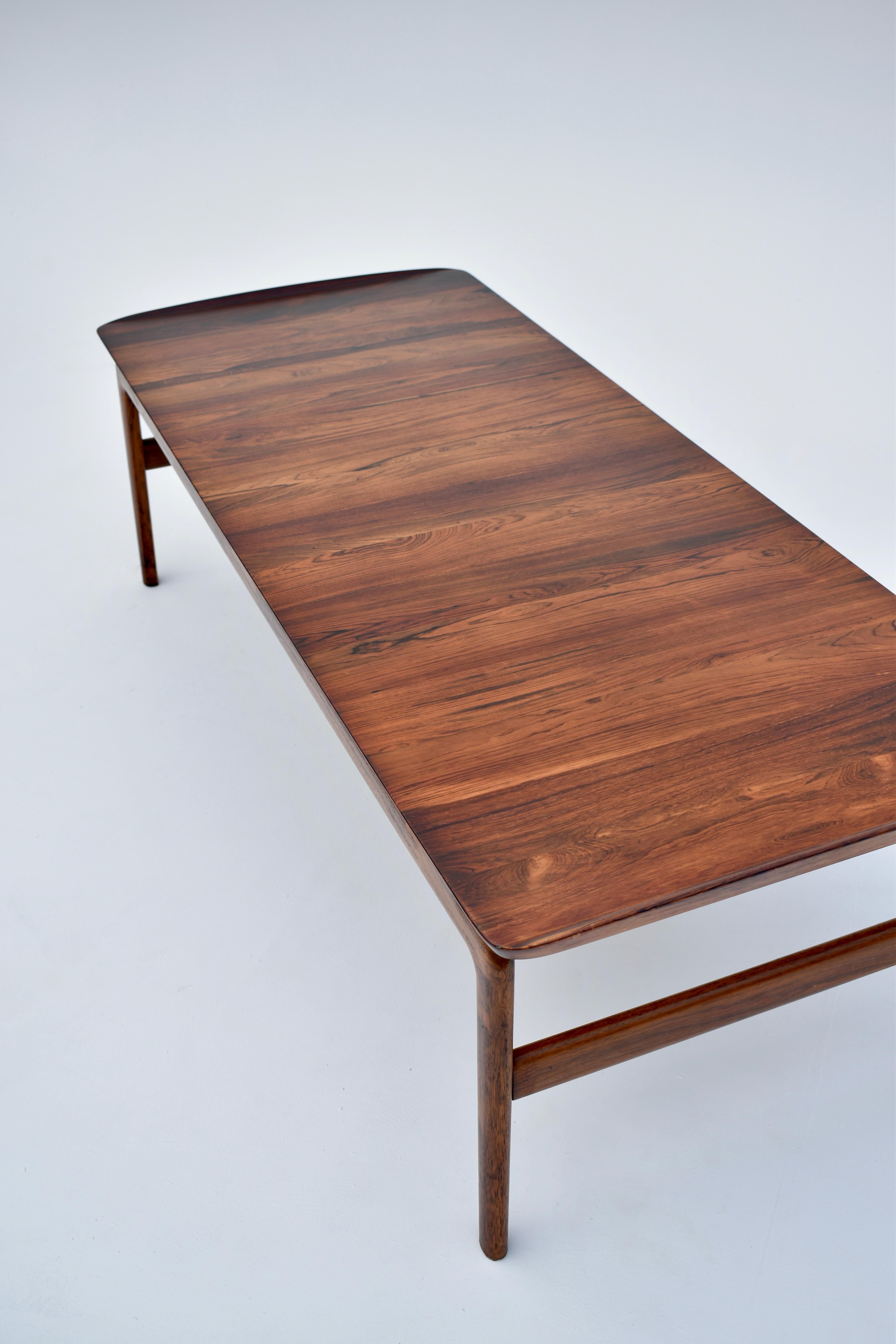 Mid-20th Century Peter Hvidt & Orla Molgaard Nielsen Solid Rosewood Coffee Table For France & Son