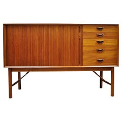 Peter Hvidt Orla Molgaard Nielsen Teak Tambour Door Credenza Cabinet John Stuart