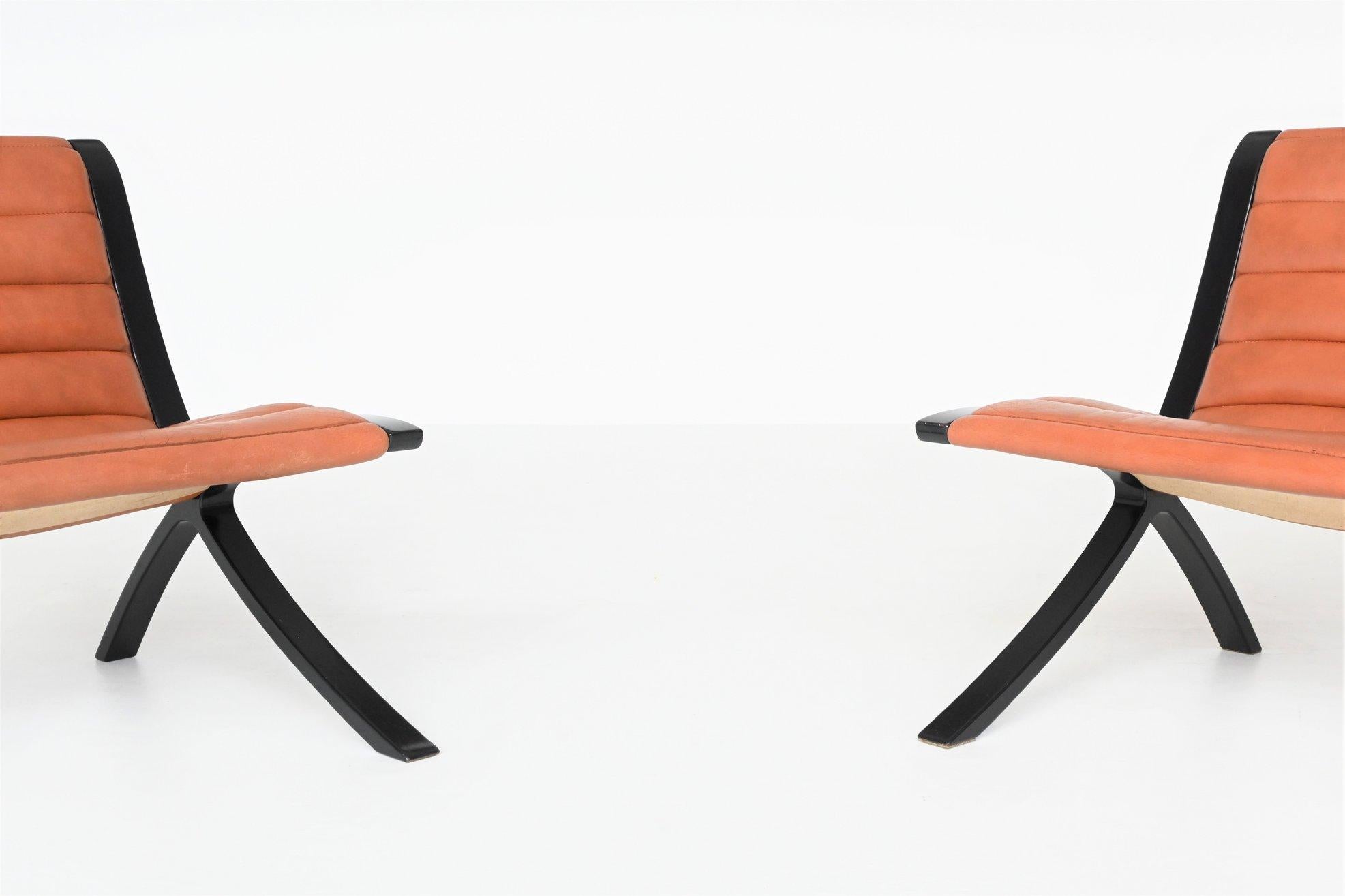 Danish Peter Hvidt & Orla Molgaard-Nielsen X-Chairs Fritz Hansen, Denmark, 1979