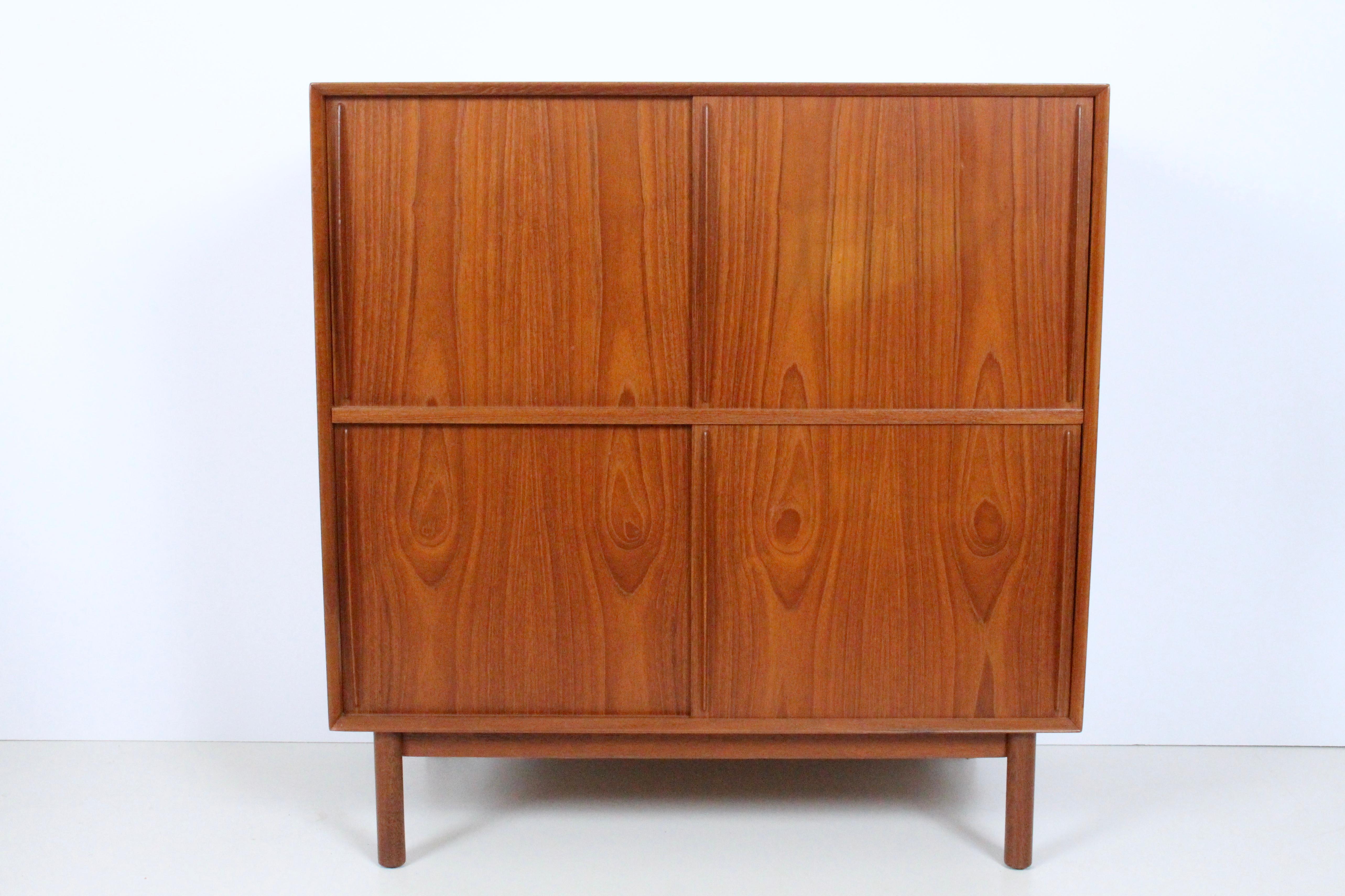 Peter Hvidt & Orla Molgaard Teak Cabinet with Sliding Doors For Sale 13