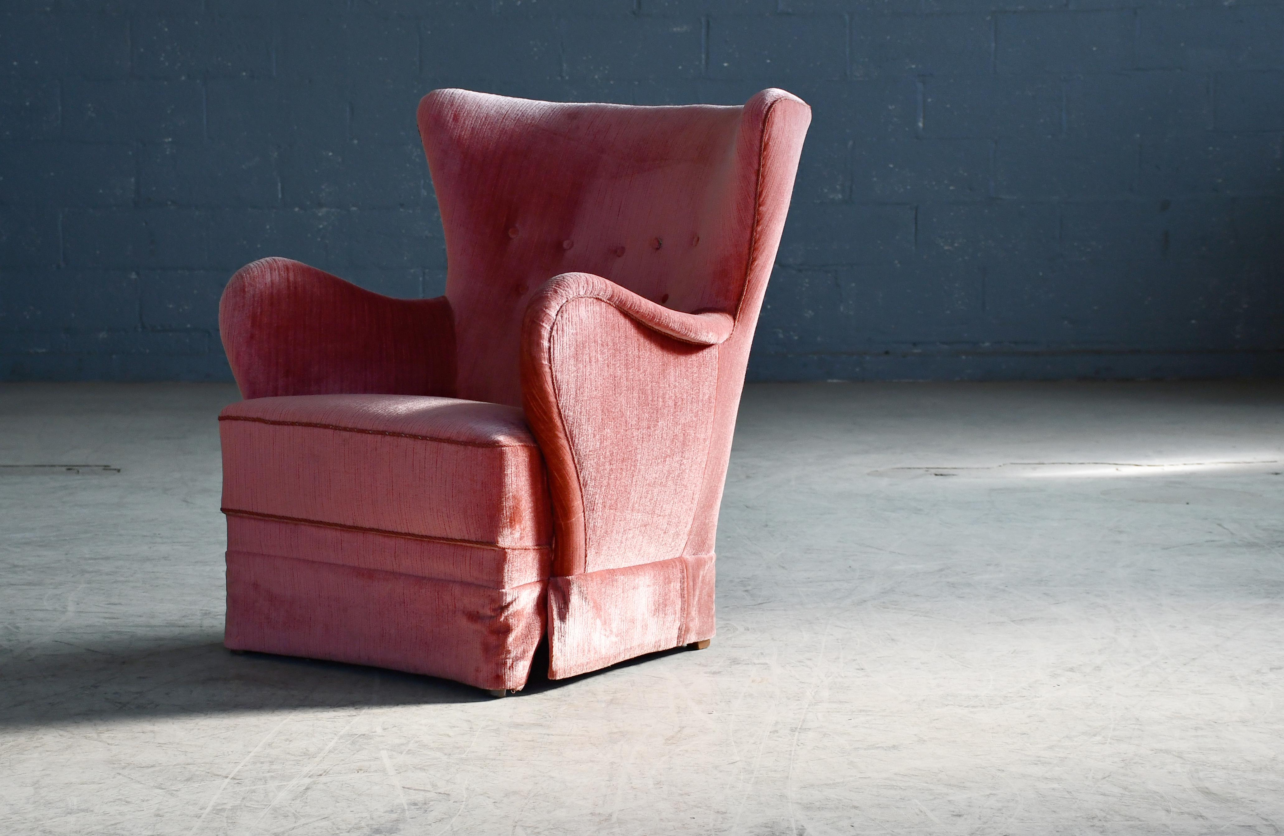 Scandinave moderne Peter Hvidt Orla Molgaard Style Classic Danish 1950s Medium Size Lounge Chair en vente