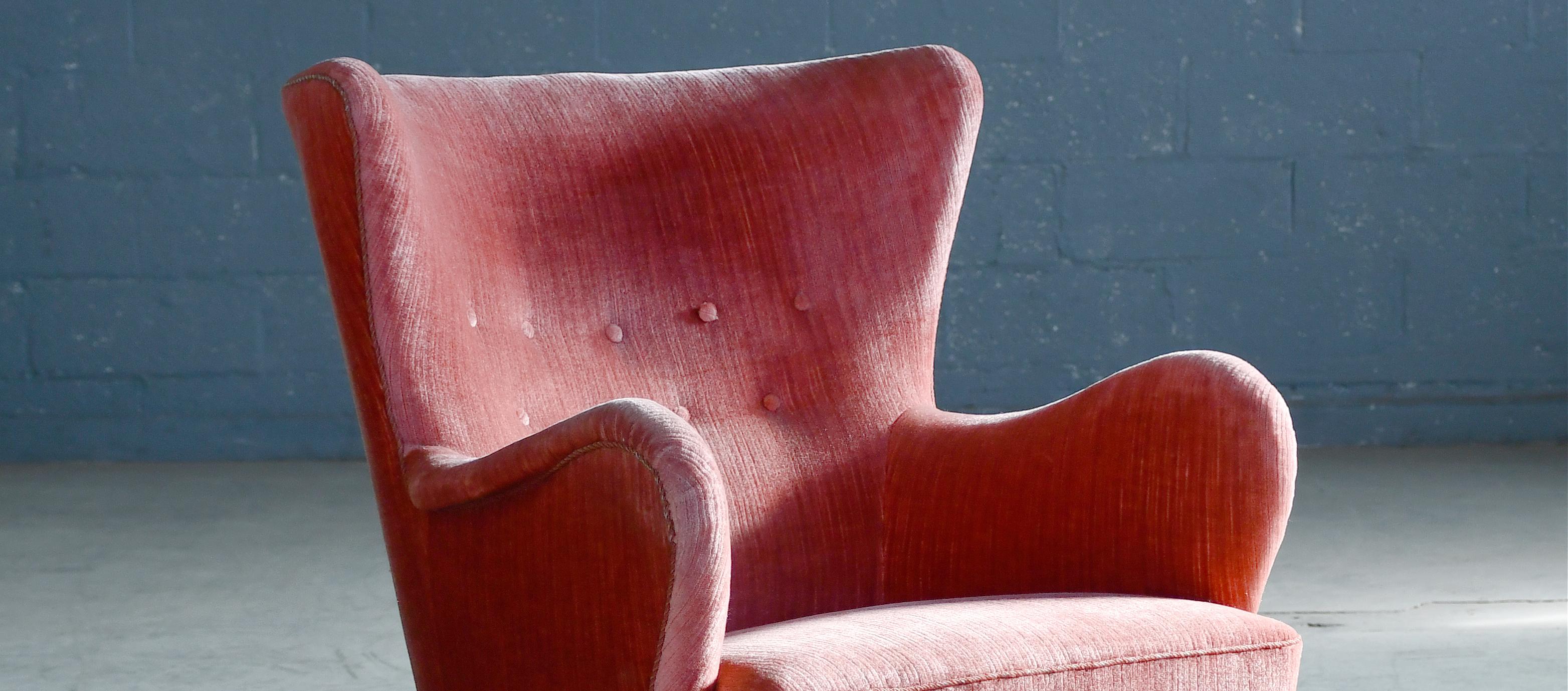 Peter Hvidt Orla Molgaard Style Classic Danish 1950s Medium Size Lounge Chair Bon état - En vente à Bridgeport, CT