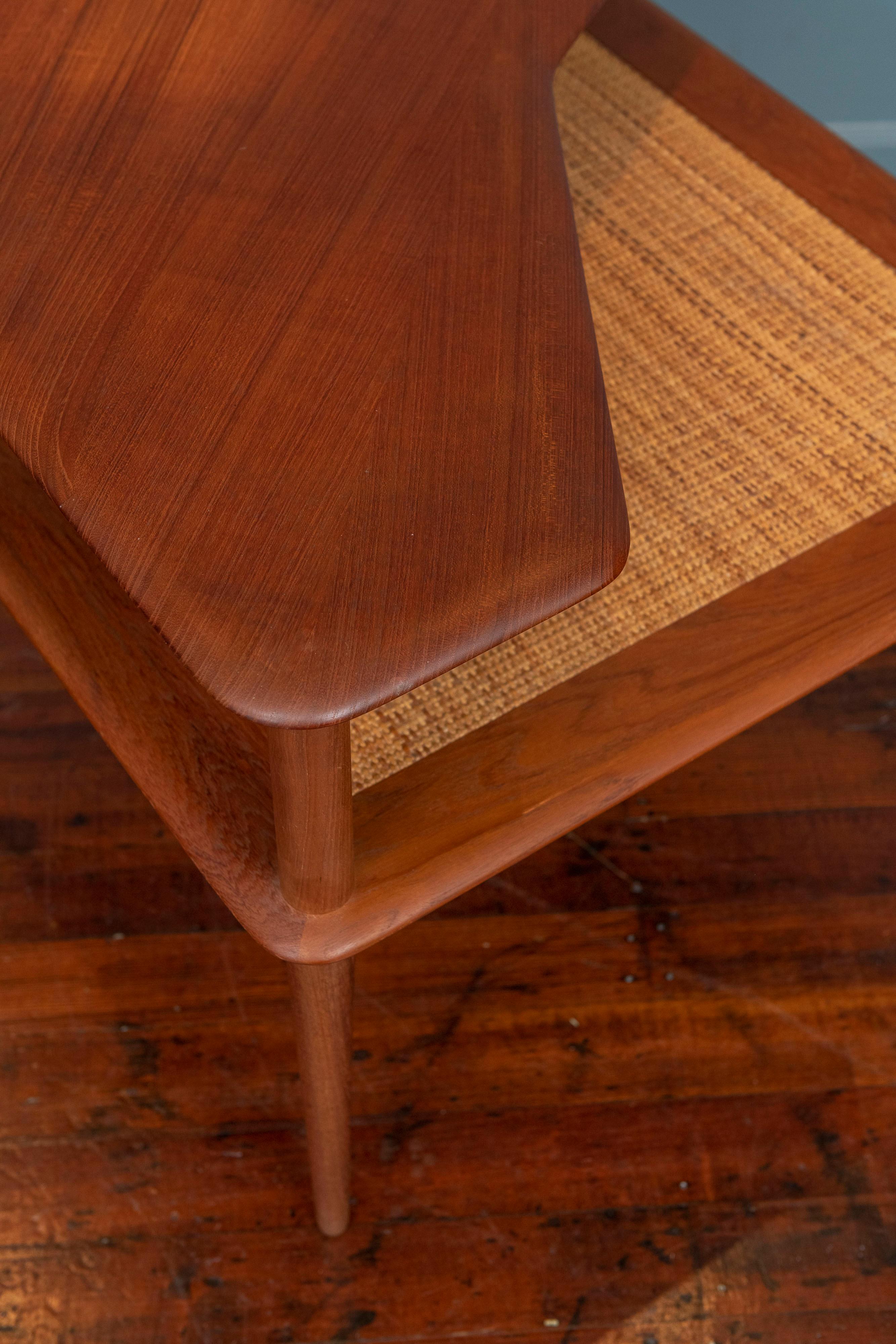 Cane Peter Hvidt & Orla Moregaard Corner Table for France & Son