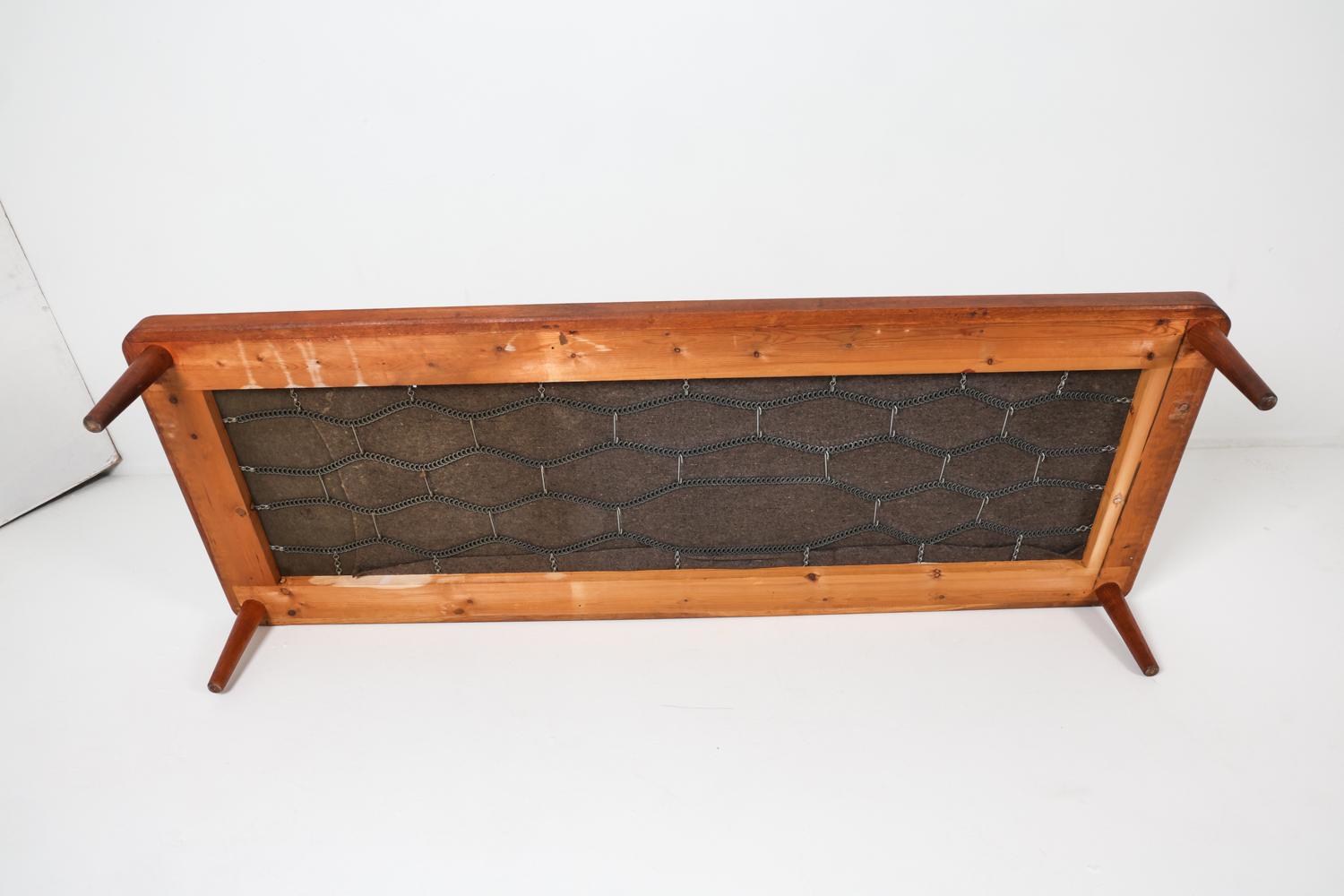 Lit de repos danois en teck et cuir de style Peter Hvidt, vers 1950 en vente 10