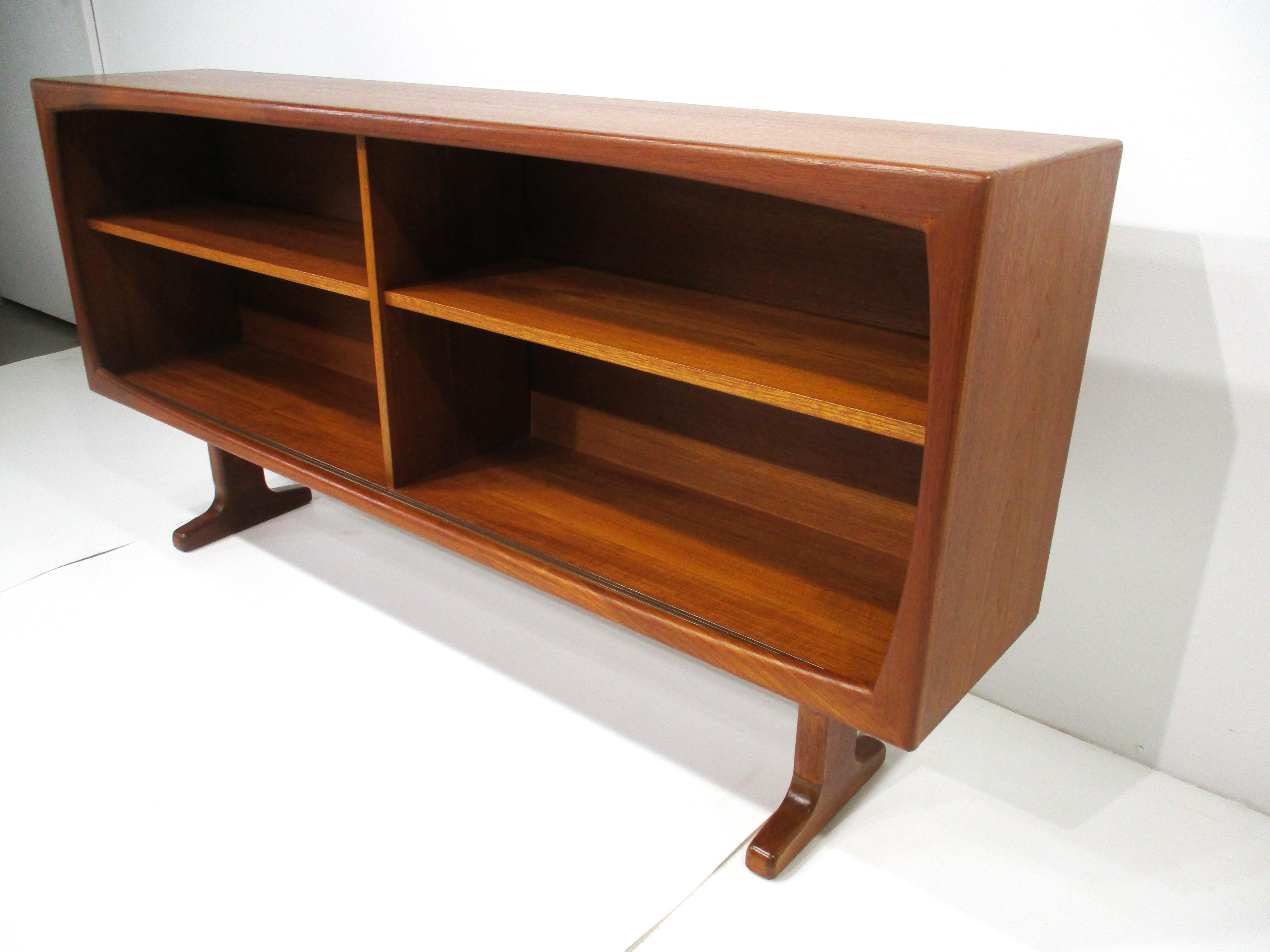 Danish Peter Hvidt styled Teak / Glass Door Bookcase Denmark