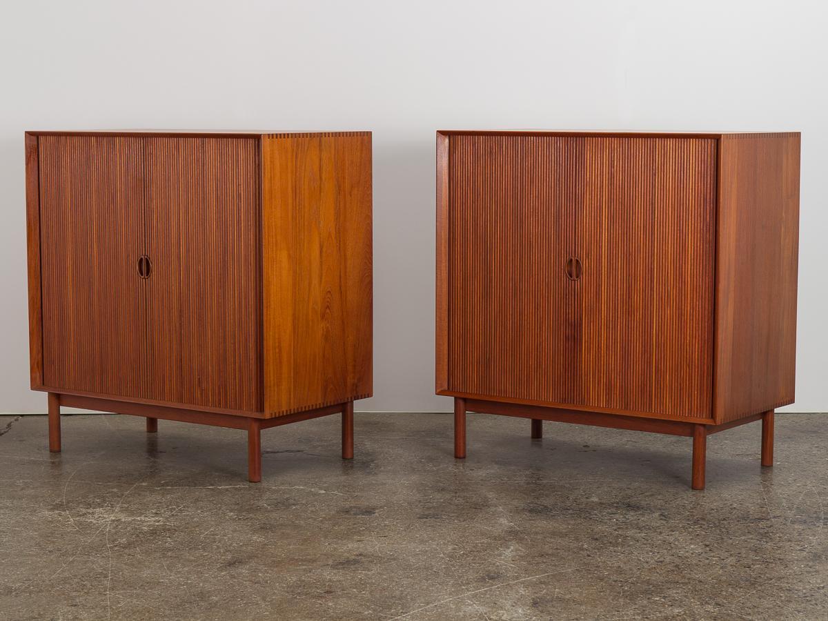 Mid-Century Modern Peter Hvidt Tambour Cabinets
