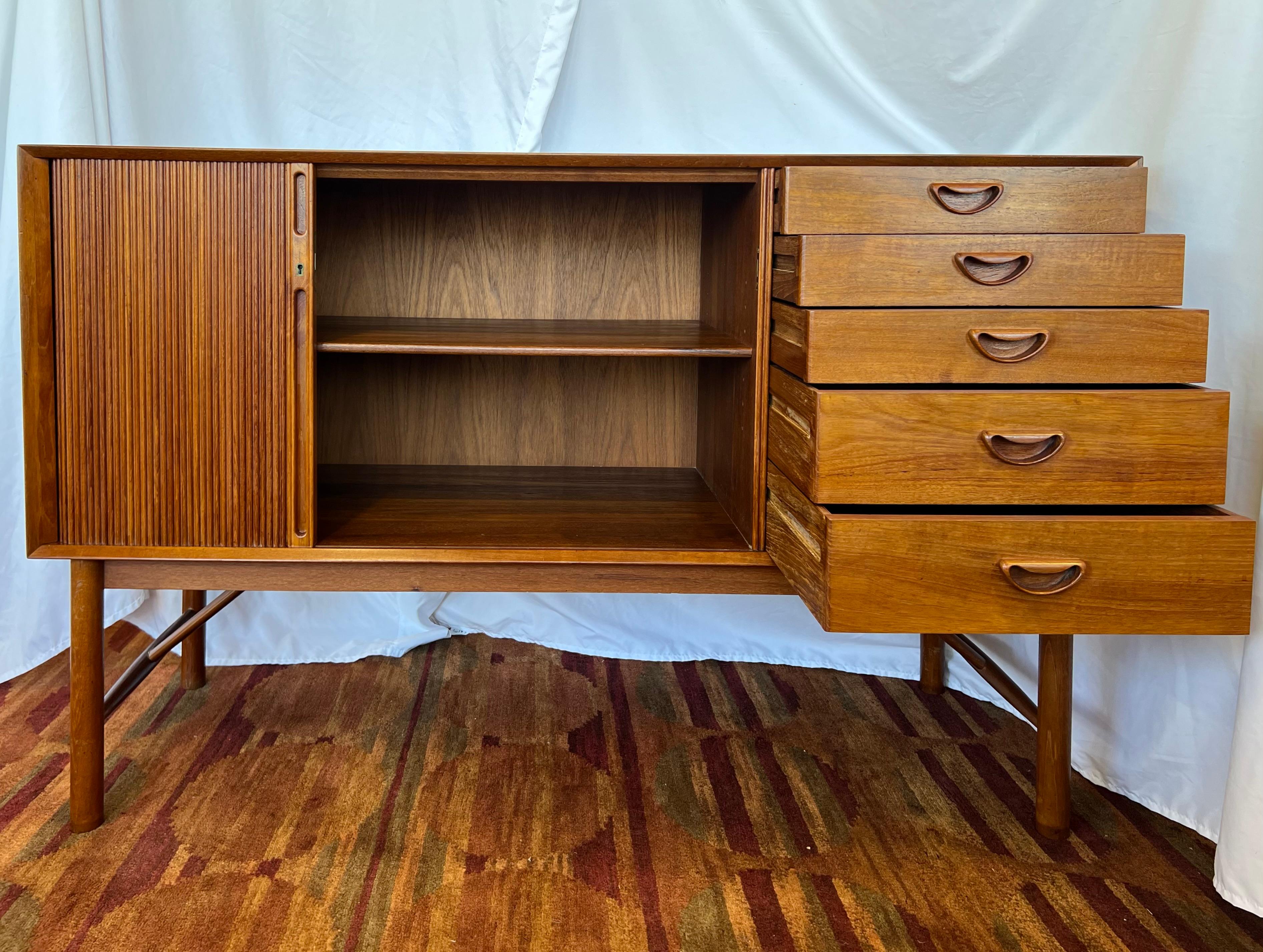 Mid-20th Century Peter Hvidt Tambour Sideboard For Sale