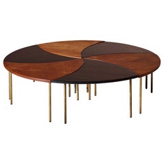 Peter Hvidt Teak and Brass Coffee Table Model 523, France & Son, Denmark 1952