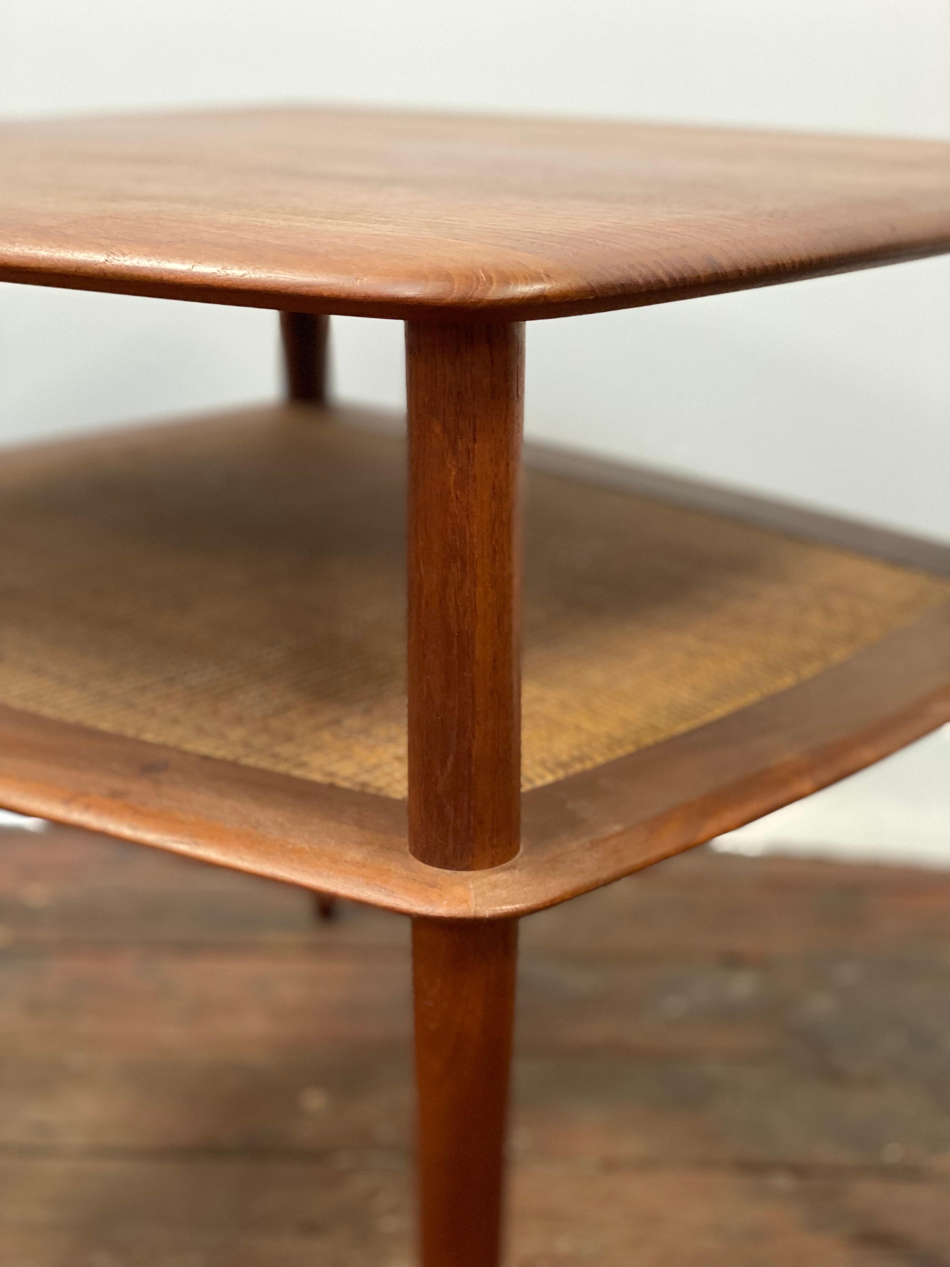 Peter Hvidt Teak and Cane End Tables for France & Son For Sale 3