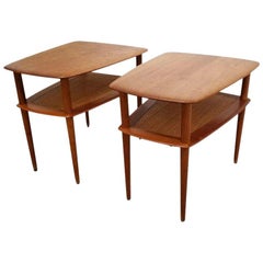 Peter Hvidt Teak End Tables, a Pair