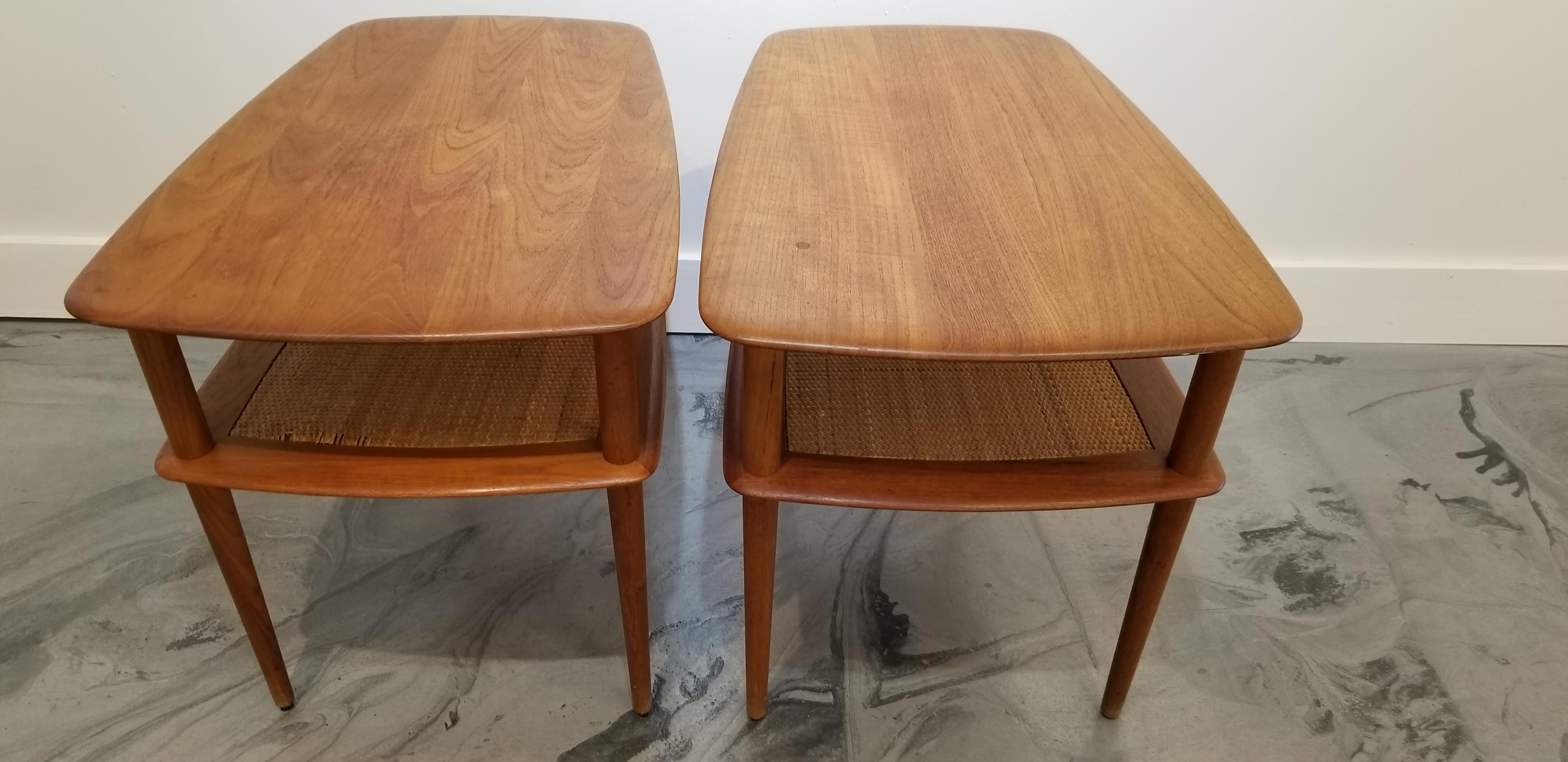 Peter Hvidt Teak Danish Modern End Tables, A Pair For Sale 10