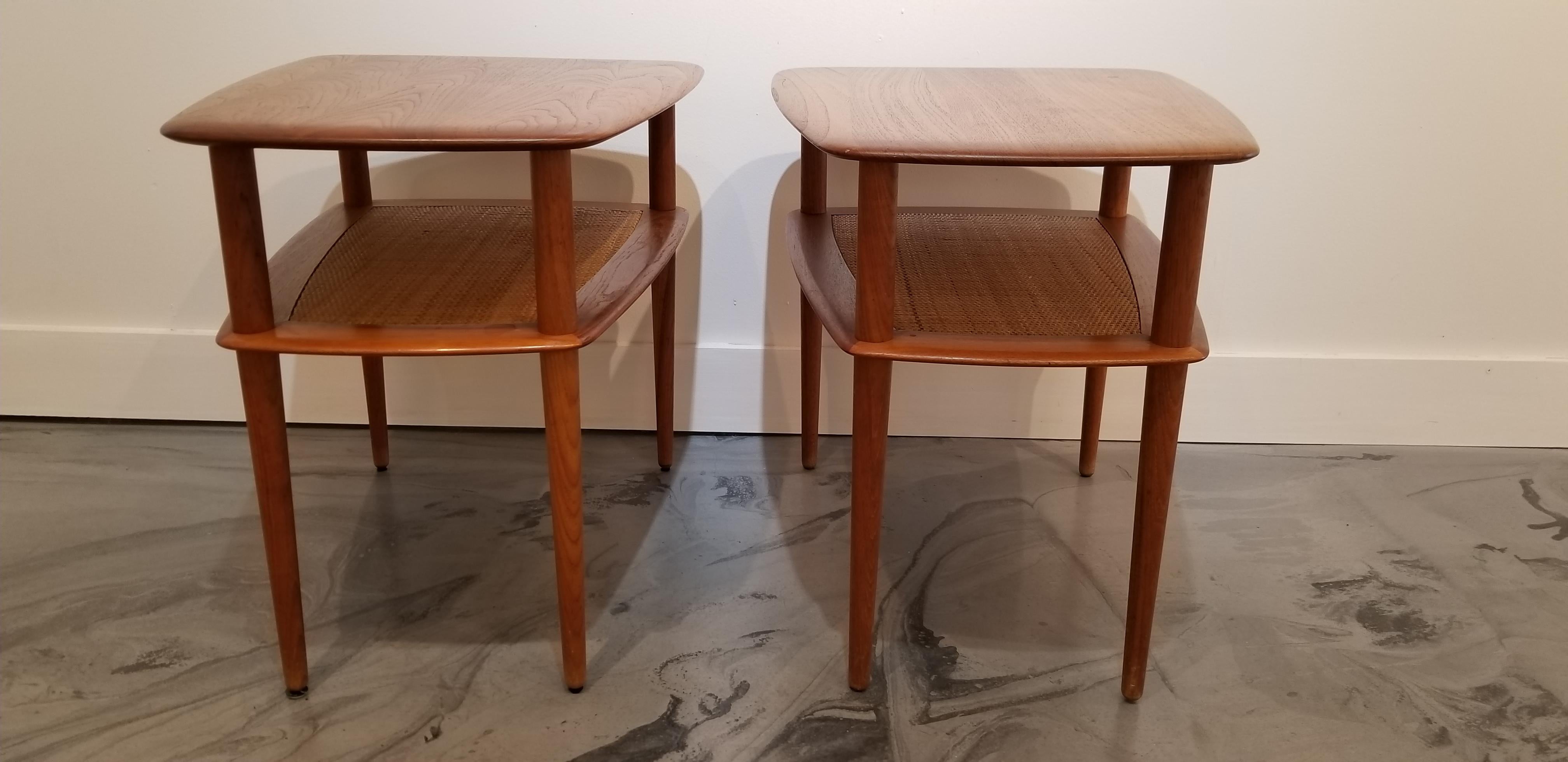 Scandinavian Modern Peter Hvidt Teak Danish Modern End Tables, A Pair For Sale