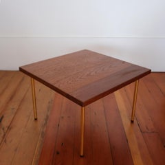 Peter Hvidt Teak Side Table with Brass Legs, 1950s
