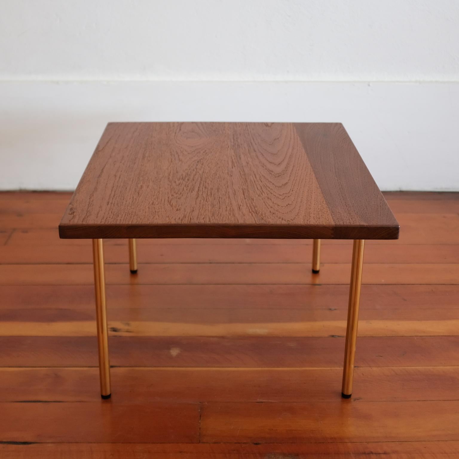 Danish Peter Hvidt Teak Side Table with Brass Legs, 1950s For Sale