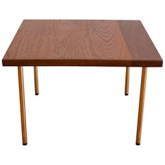 Peter Hvidt Teak Side Table with Brass Legs, 1950s