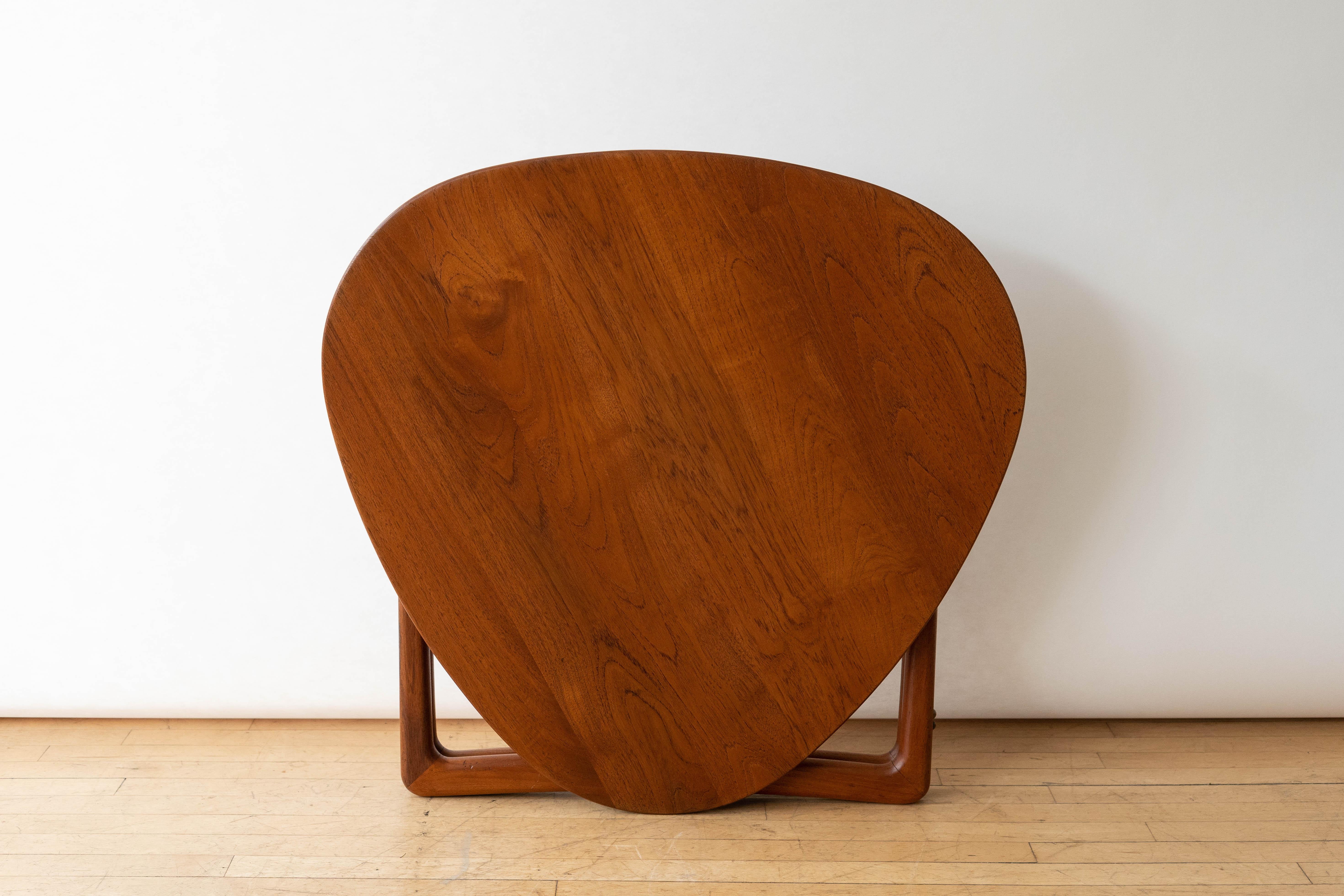 Danish Peter Hvidt Triangular Teak Coffee Table For Sale