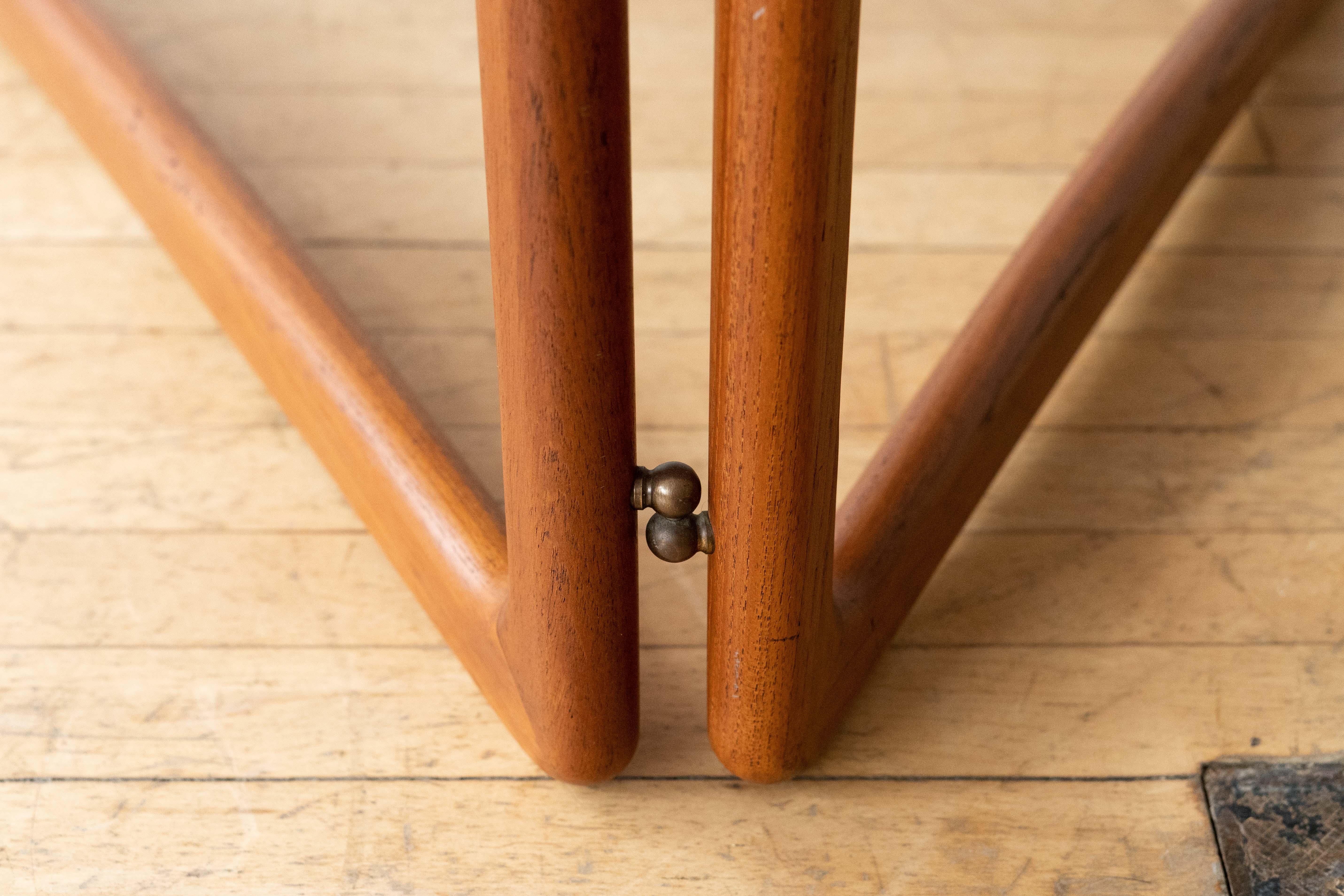 Brass Peter Hvidt Triangular Teak Coffee Table For Sale