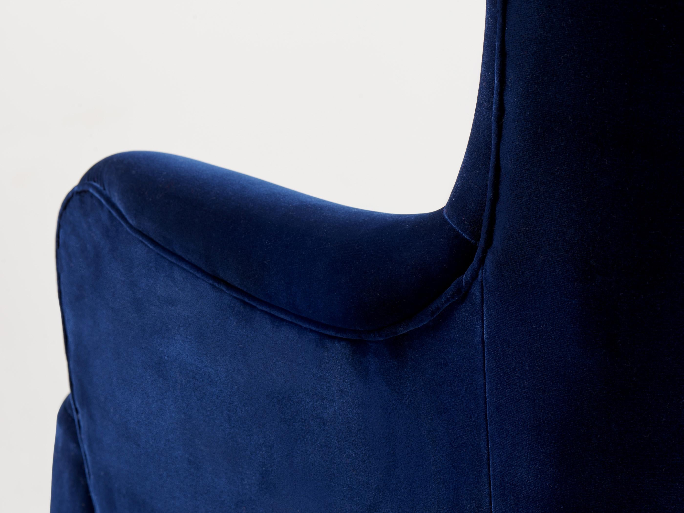 Wool Peter Hvidt Vintage Velvet Armchair for Fritz Hansen 1940s