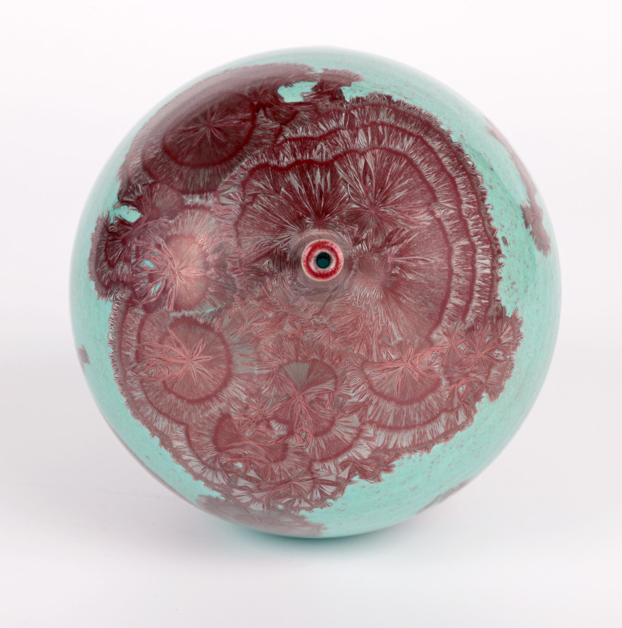 Peter Ilsley Crystalline Glazed Studio Pottery Porcelain Bottle Vase For Sale 6