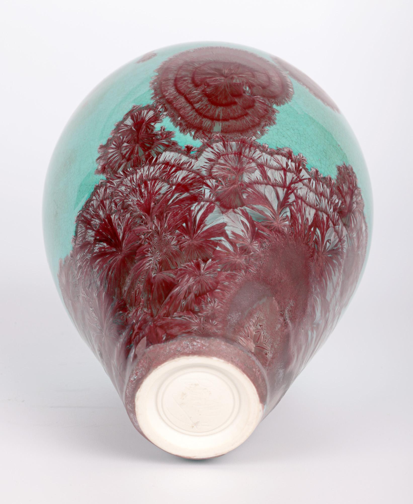 Peter Ilsley Crystalline Glazed Studio Pottery Porcelain Bottle Vase For Sale 8