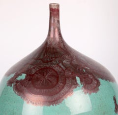 Peter Ilsley Crystalline Glazed Studio Pottery Porcelain Bottle Vase