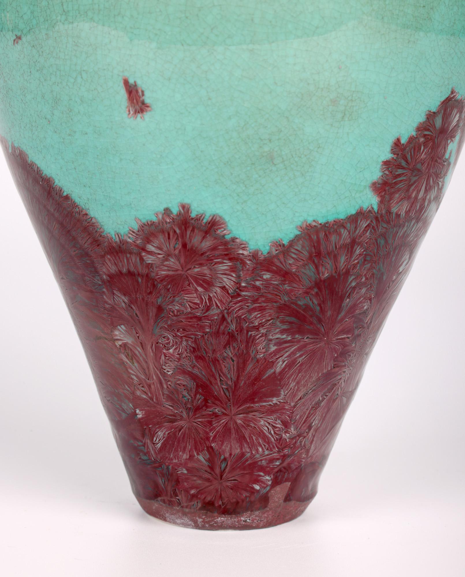 Modern Peter Ilsley Crystalline Glazed Studio Pottery Porcelain Bottle Vase For Sale