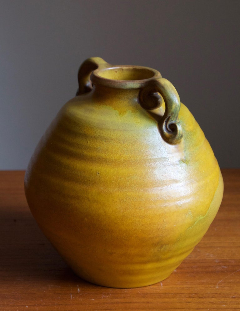 Danish Peter Ipsen Enke, Vase, Glazed Stoneware, Denmark, C 1945 For Sale
