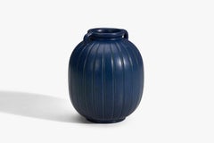 Peter Ipsen Enke, Vaso, Gres smaltato blu, Danimarca, anni '40