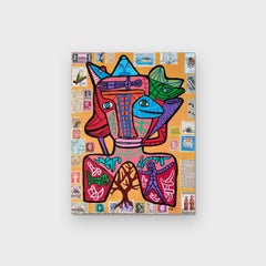 Modern Abstract Figurative Expressionistic Painting, "Face Shifter Shaman" 2021