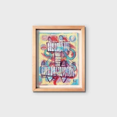 Modern Abstract Figurative Expressionistic Painting, "Fortress (Spirit)" 1999