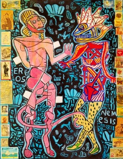 Modernes figuratives abstraktes Gemälde, „Eros und Nemesis III“, 2011