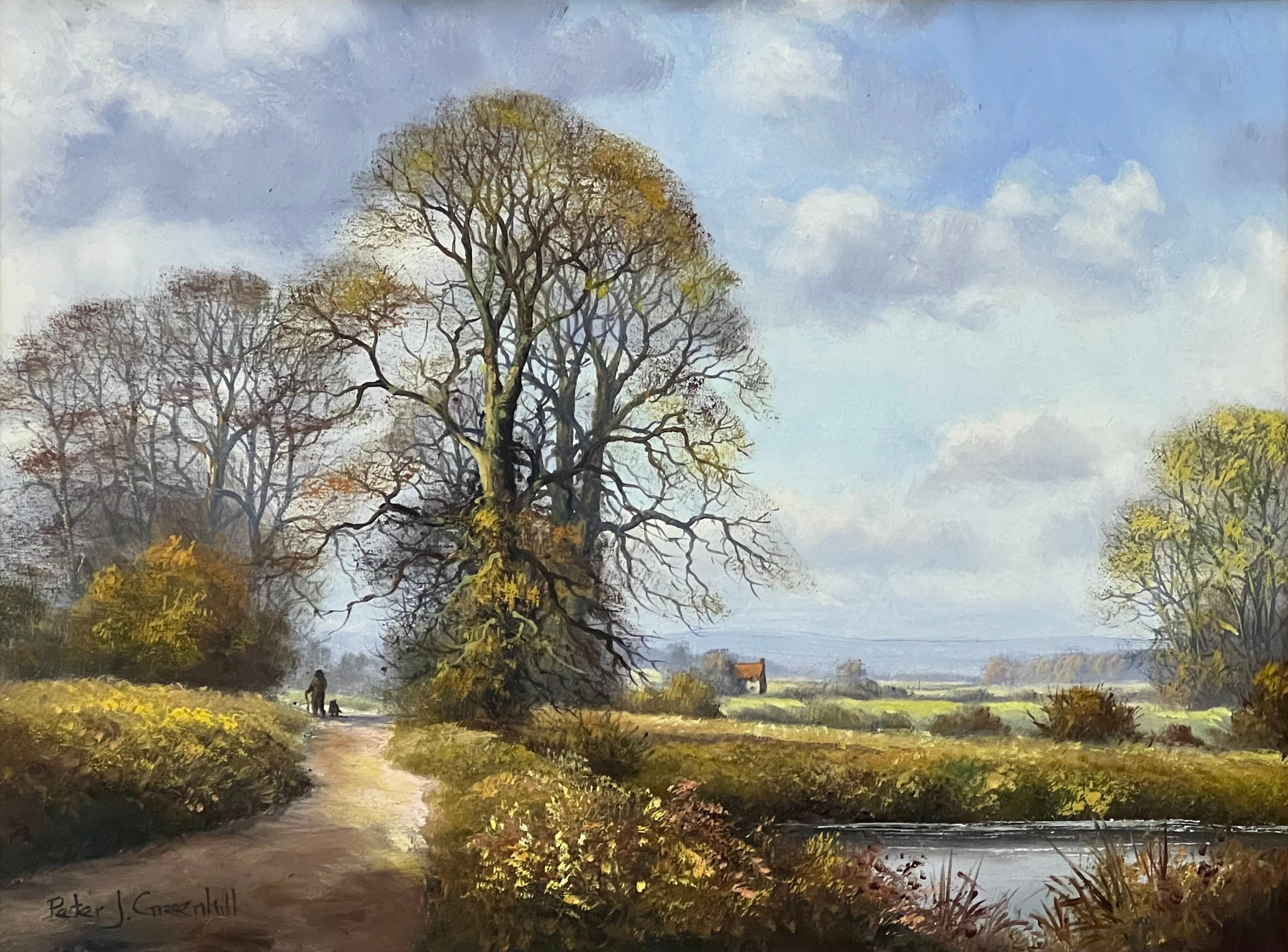 Bauernhaus an einem Fluss in der englischen Landschaft des 20. Jahrhunderts des britischen Künstlers im Angebot 12