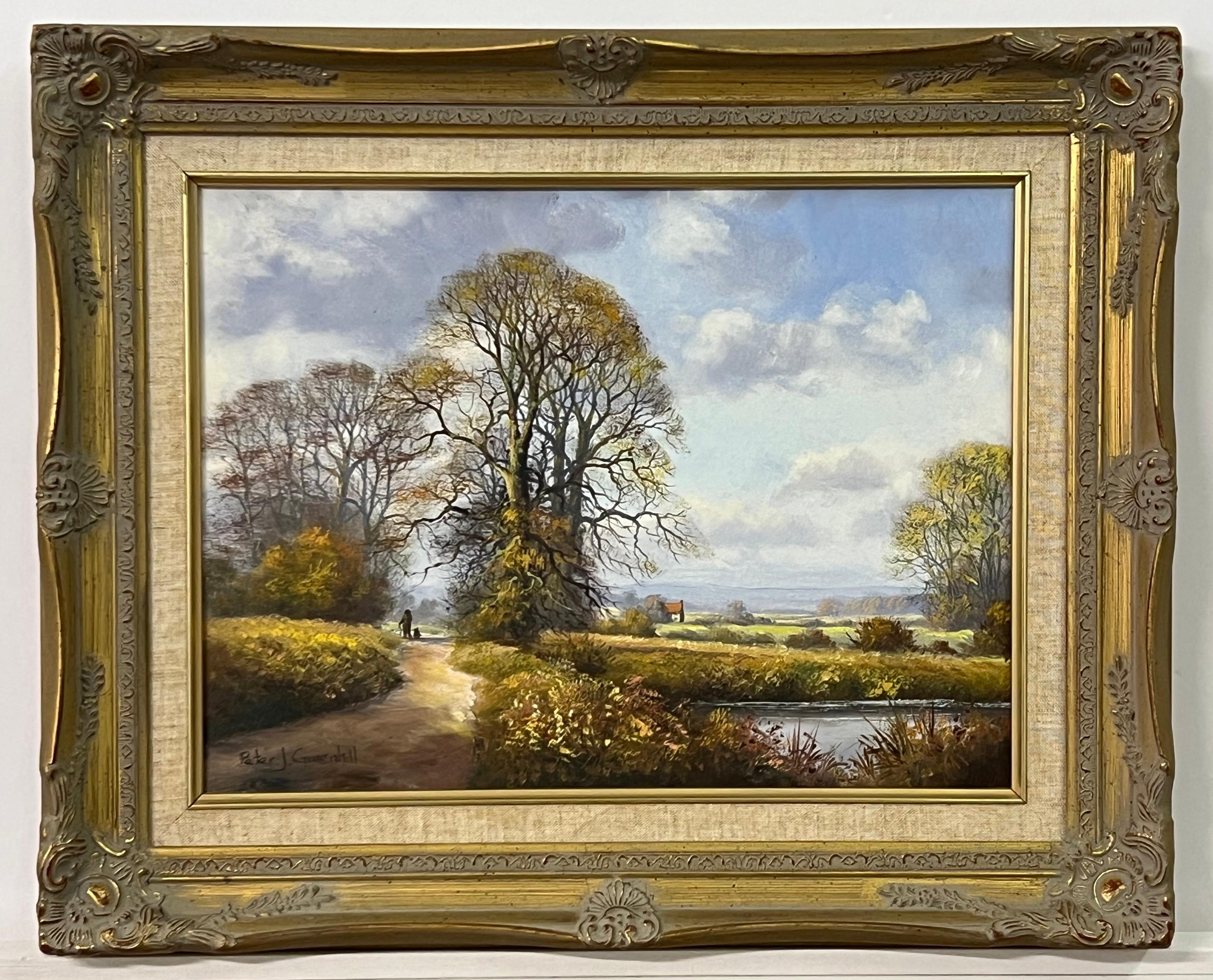 Bauernhaus an einem Fluss in der englischen Landschaft des 20. Jahrhunderts des britischen Künstlers im Angebot 16