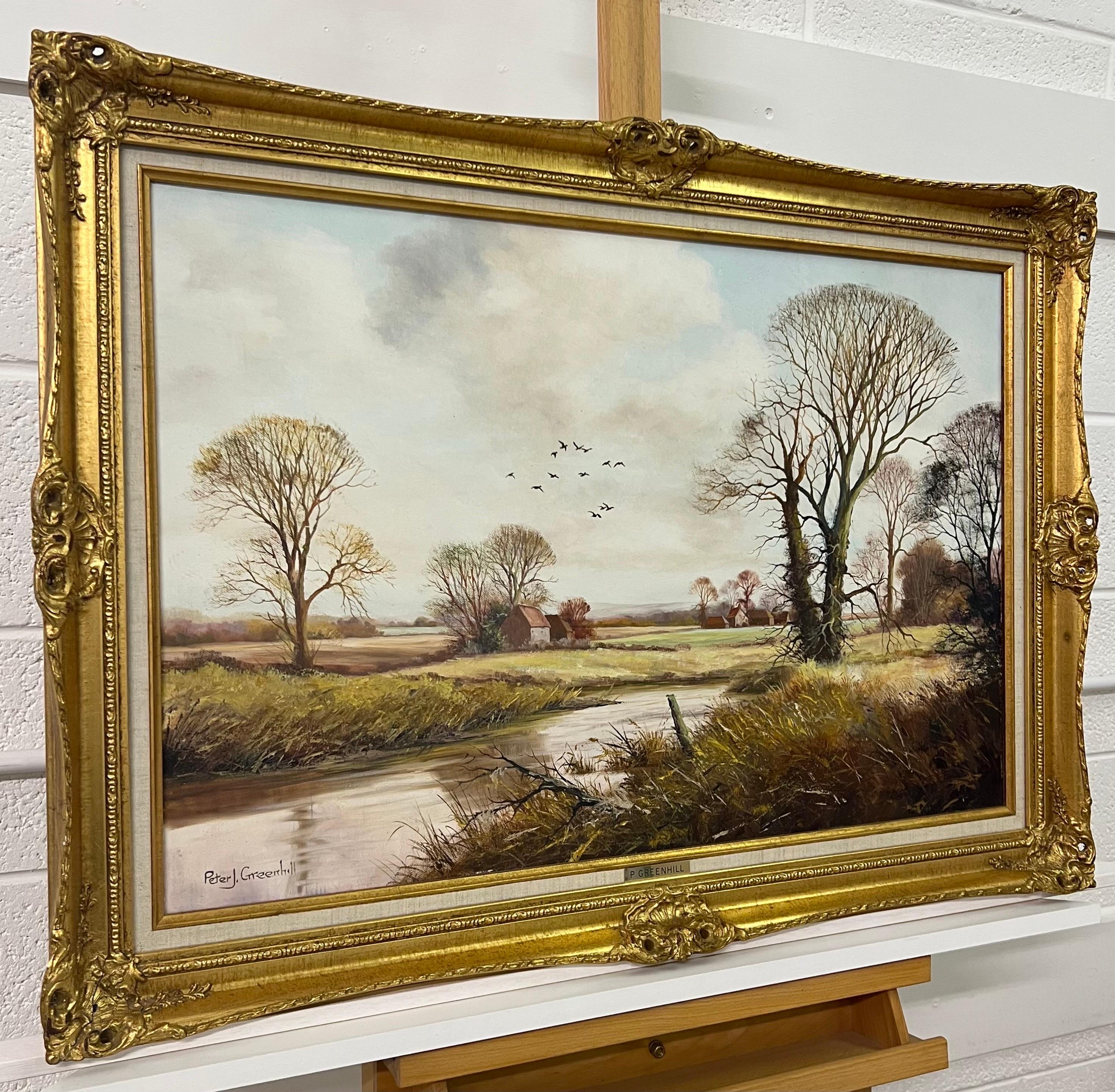 Oil painting of an English Country Landscape by 20th Century British Artist For Sale 5