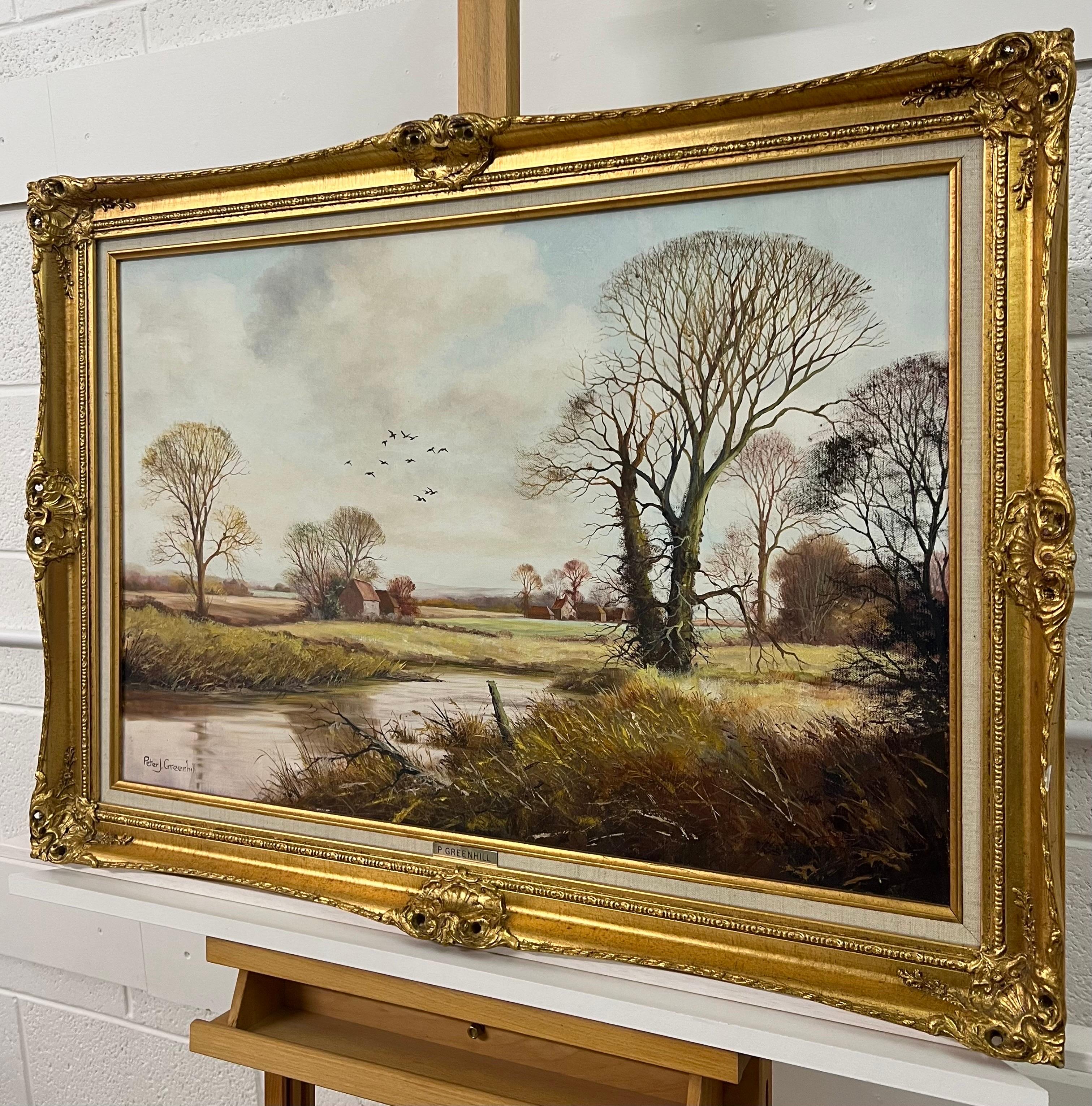 Oil painting of an English Country Landscape by 20th Century British Artist For Sale 6