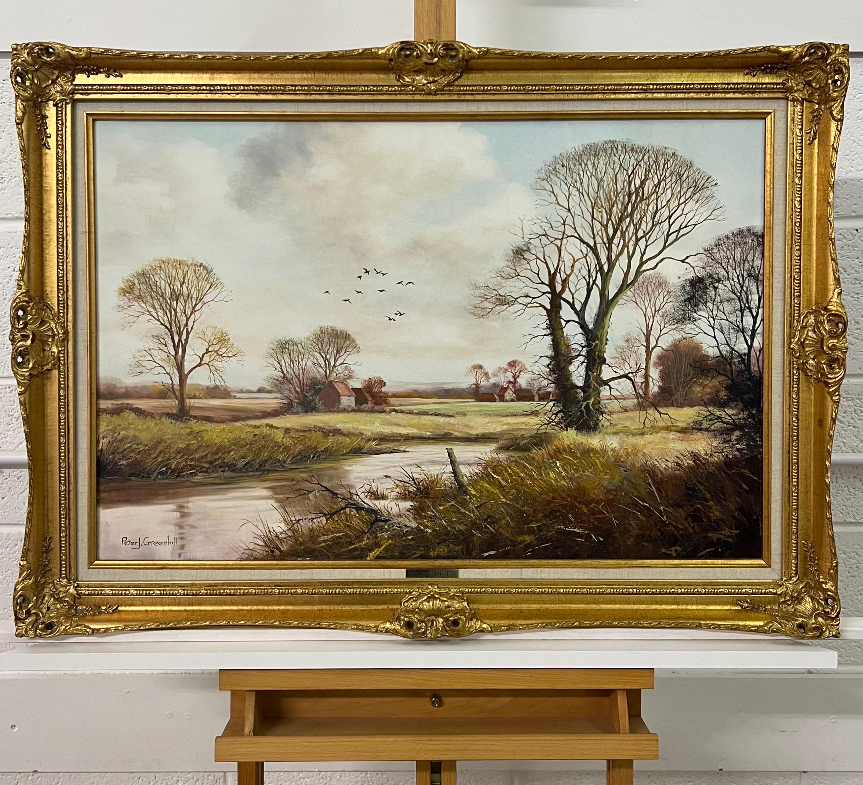 Dipinto a olio di un paesaggio di campagna inglese di un artista britannico del XX secolo in vendita 7