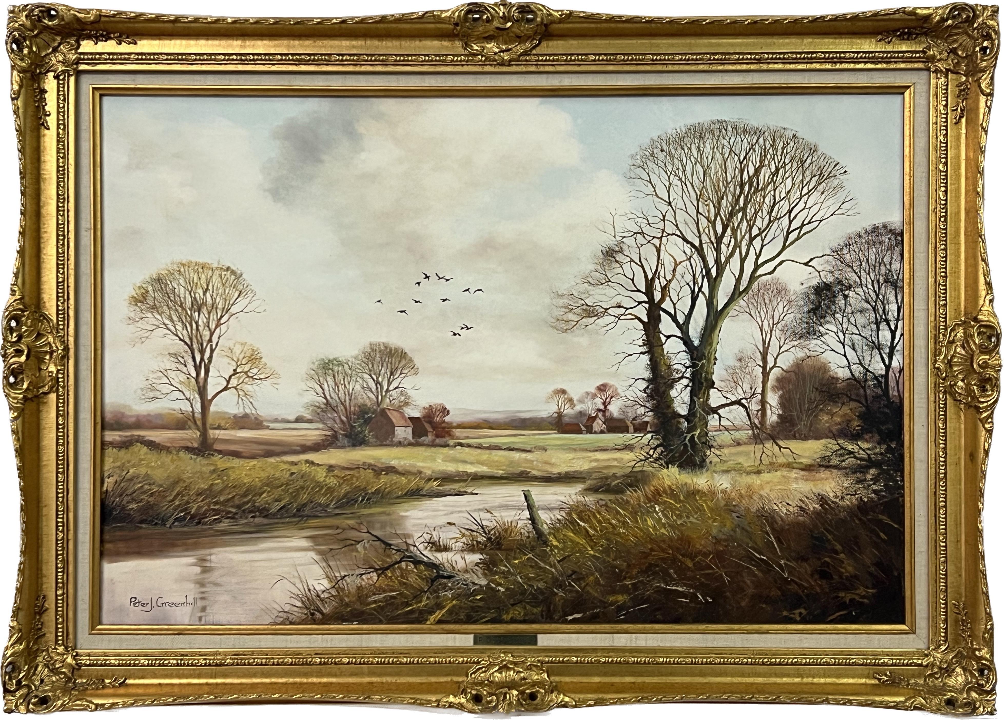 Peter J Greenhill Landscape Painting - Oil painting of an English Country Landscape by 20th Century British Artist