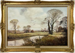 Oil painting of an English Country Landscape by 20th Century British Artist