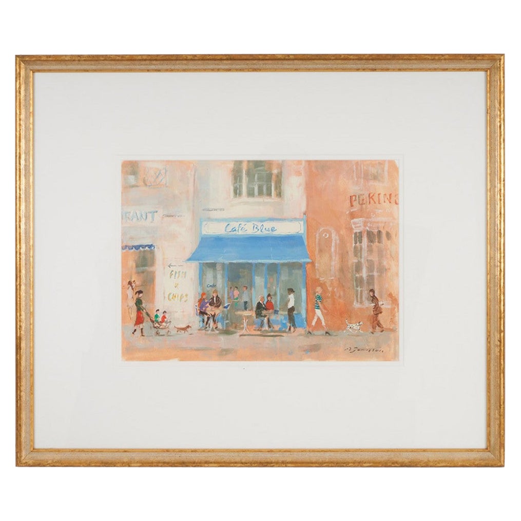 Peter Jamieson (né en 1945) The Cafe Blue Weymouth en vente