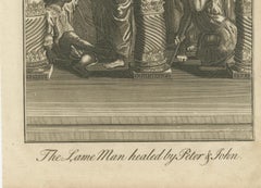 Peter & John Heal the Lame Man – Acts III Engraving c.1735