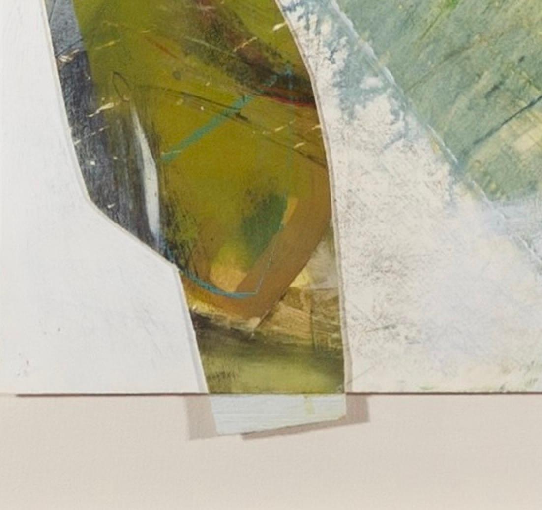 Across the Valley, pittura astratta a tecnica mista, Greene & Greene, 2023 - Landscape Painting Grigio di Peter Joyce