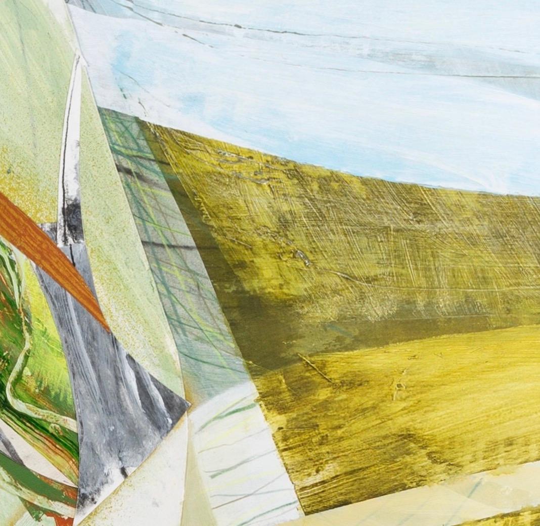 Oltre l'Obelisco, Ballard Down, pittura astratta a tecnica mista, 2023 - Painting Astratto di Peter Joyce