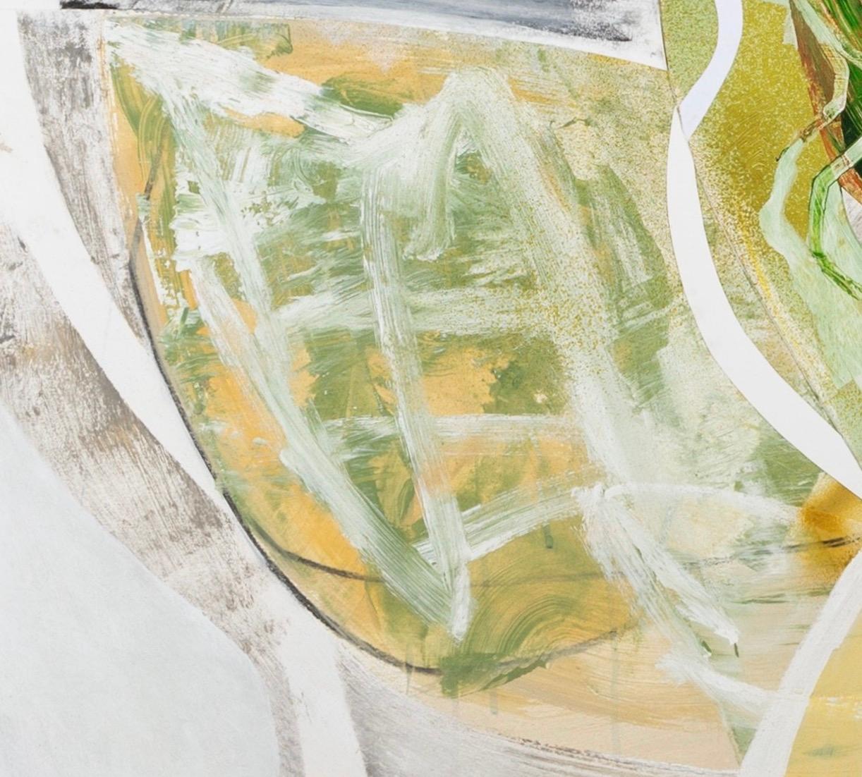 Oltre l'Obelisco, Ballard Down, pittura astratta a tecnica mista, 2023 - Landscape Painting Beige di Peter Joyce