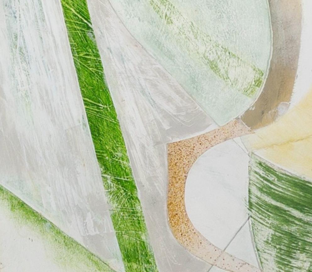 Godlingston Hill, 2024 - Large White + Grey Abstract Painting with Collage For Sale 4